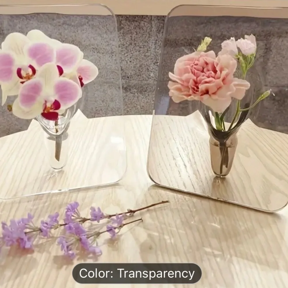 Contemporary Acrylic Vase: Rectangular Shape, Transparent Design / BRAND NEW